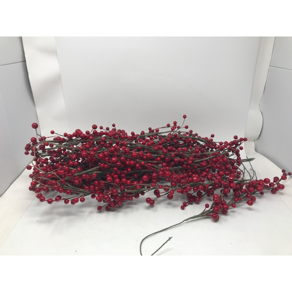 Allstate Pip Berry Garland Red 12ft Christmas Holiday Decoration Plastic K1 LP
